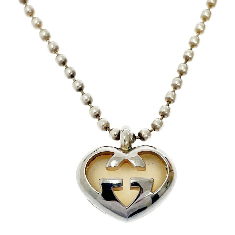 Gucci Silver Opal Interlocking Heart Necklace - image 4